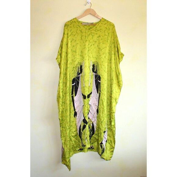 Jessica Taylor Women Maasai Tribal Pattern Kimono Sleeve Kaftan Dress One Size - Picture 5 of 9